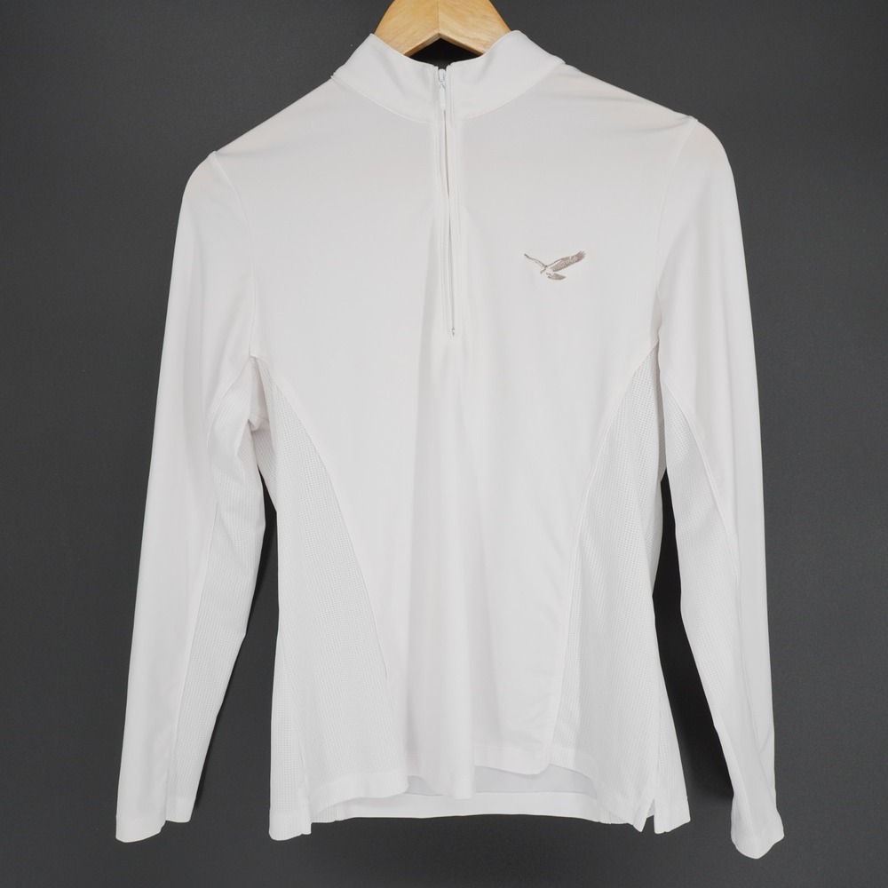 Peter Millar 1/4 Zip Golf Shirt Womens M White Long Sleeve UPF50 Wicking Outdoor